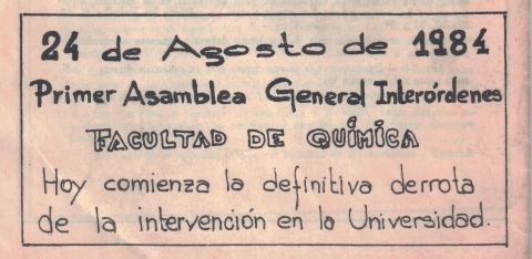 Citación de primer asamblea general interórdenes